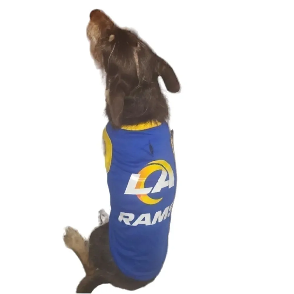 Silver Paw Los Angeles Rams Doggie T Shirt Jersey Size Medium